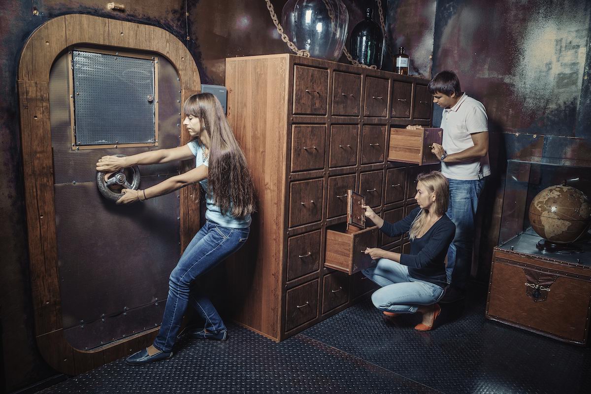 Hosted puzzle room experience for a private group